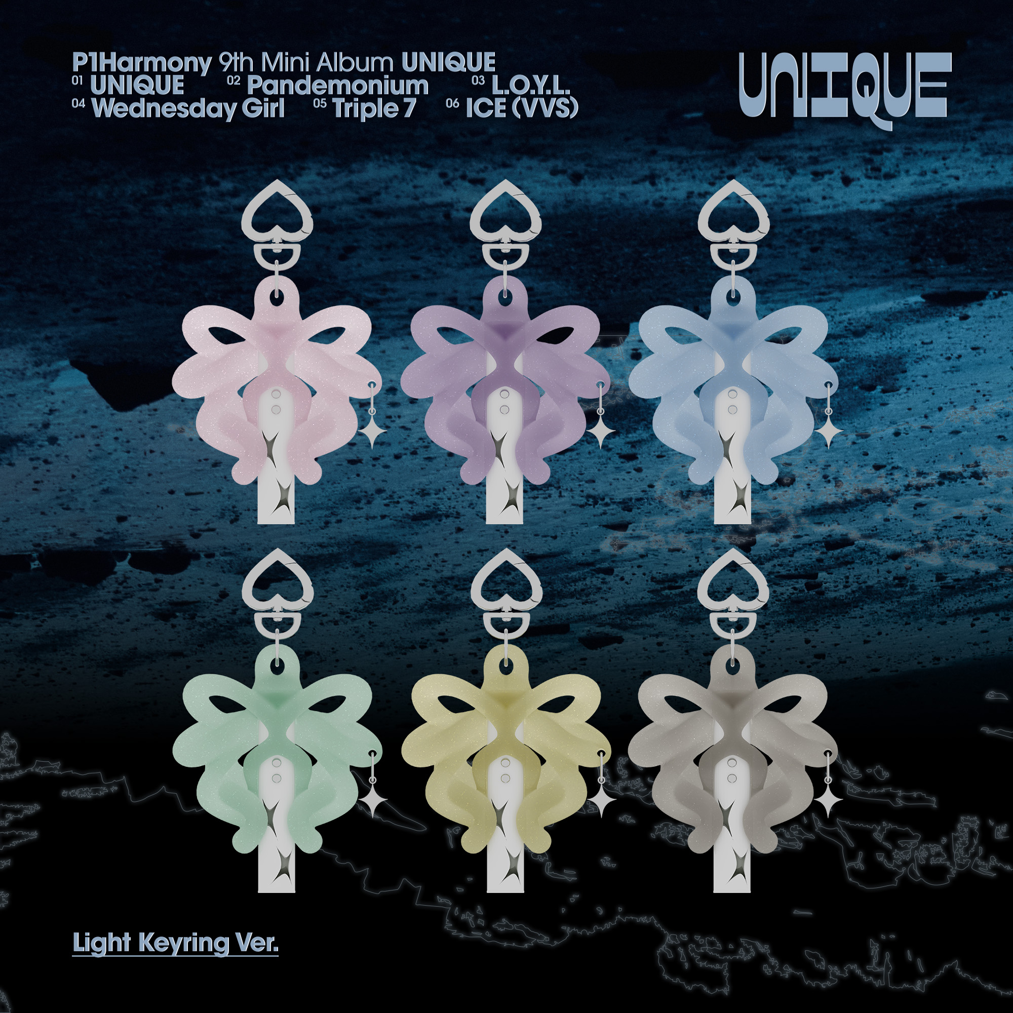 P1Harmony - UNIQUE - 9th Mini Album UNIQUE (Light Keyring ver.)