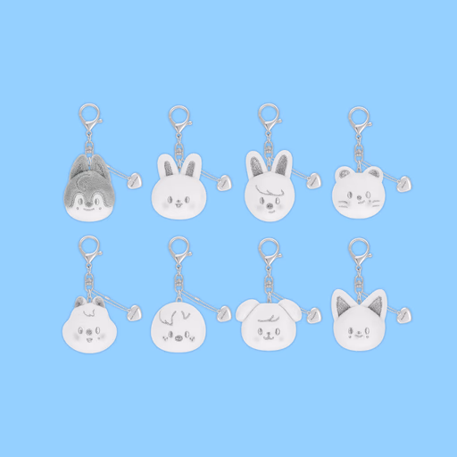 Stray Kids - World Tour dominate: celebrate - SKZOO FACE KEYRING SILVER Ver. OFFICIAL MD